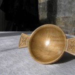 quaich, traditional style, hand carved, solid oak, celtic design, custom made, hand made, bespoke, Scottish, wedding gift,