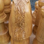 knight, solid oak, hand carved, outdoor chess set, chess sets, bespoke carving, custom made chess ,bespoke chess pieces,