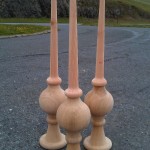 roof finials, douglas fir, restoration joinery, custom joinery in Scotland, custom woodturning, specialist joinery, conservation,