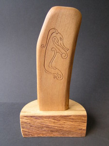 Pictish symbol, pictish style carving, water-horse, kelpie, hand carved, Scottish carving, bespoke carving, custom made carving,