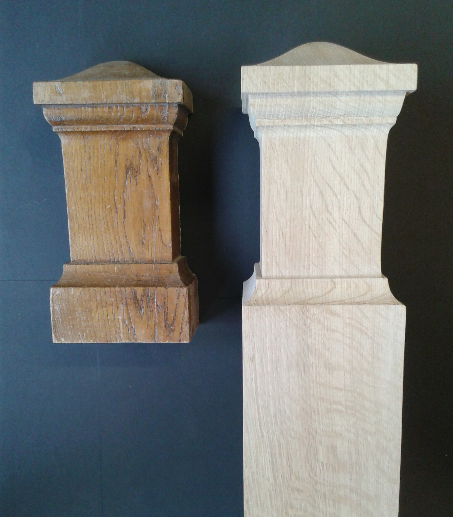 arts and crafts, newel posts, spindles, specialist joinery, oak, restoration, hand made, Scottish oak, custom made, copy, conservation,