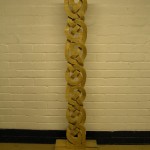knotwork column, solid oak, celtic knotwork, hand carved, sculpture, made in Scotland, bespoke, custom made, wood art, celtic design,