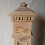 pitch pine, square section, newel post cap, specialist joinery, reclaimed pitch pine,