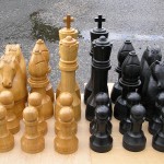 outdoor chess set, chess sets, solid oak, bespoke, custom made, oak, Scottish, traditional style, outdoor chess,