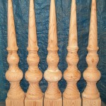 set of finials, restoration, Victorian, woodturning, Scotland, douglas-fir, oak, pitch-pine, bespoke, custom made,