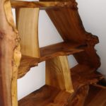 shelves, natural edge, furniture, elm, burr elm, bespoke, cabinet, dresser, for under the stairs, made in Scotland,
